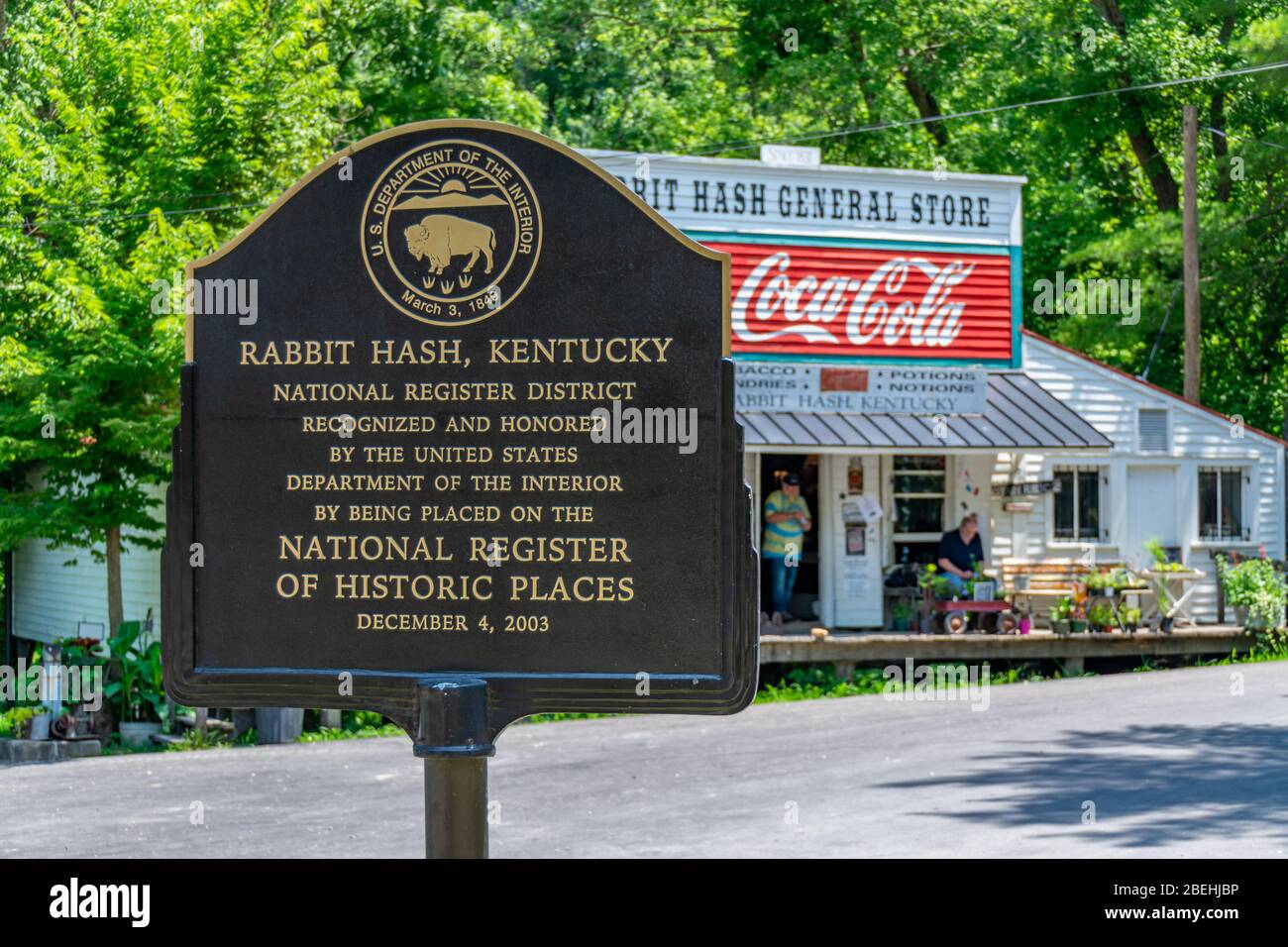 National Register of Historic Places sign for Rabbit Hash, Kentucky