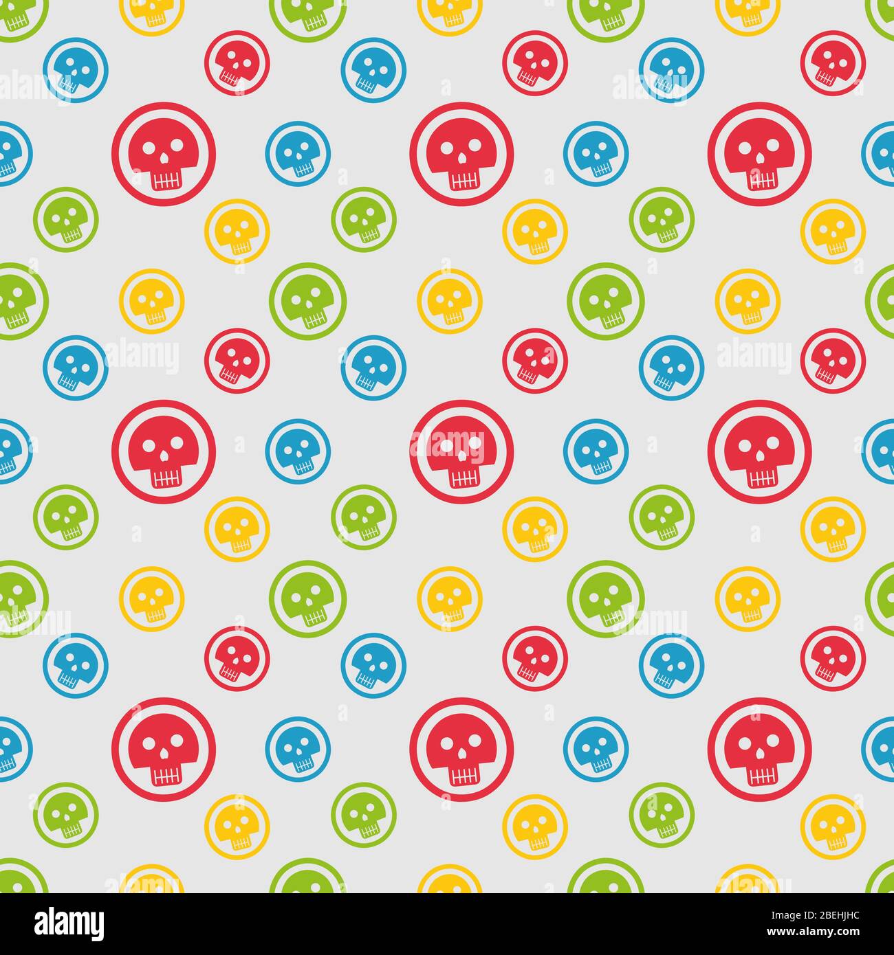 colorful skull symbol seamless pattern vector illustration background ...