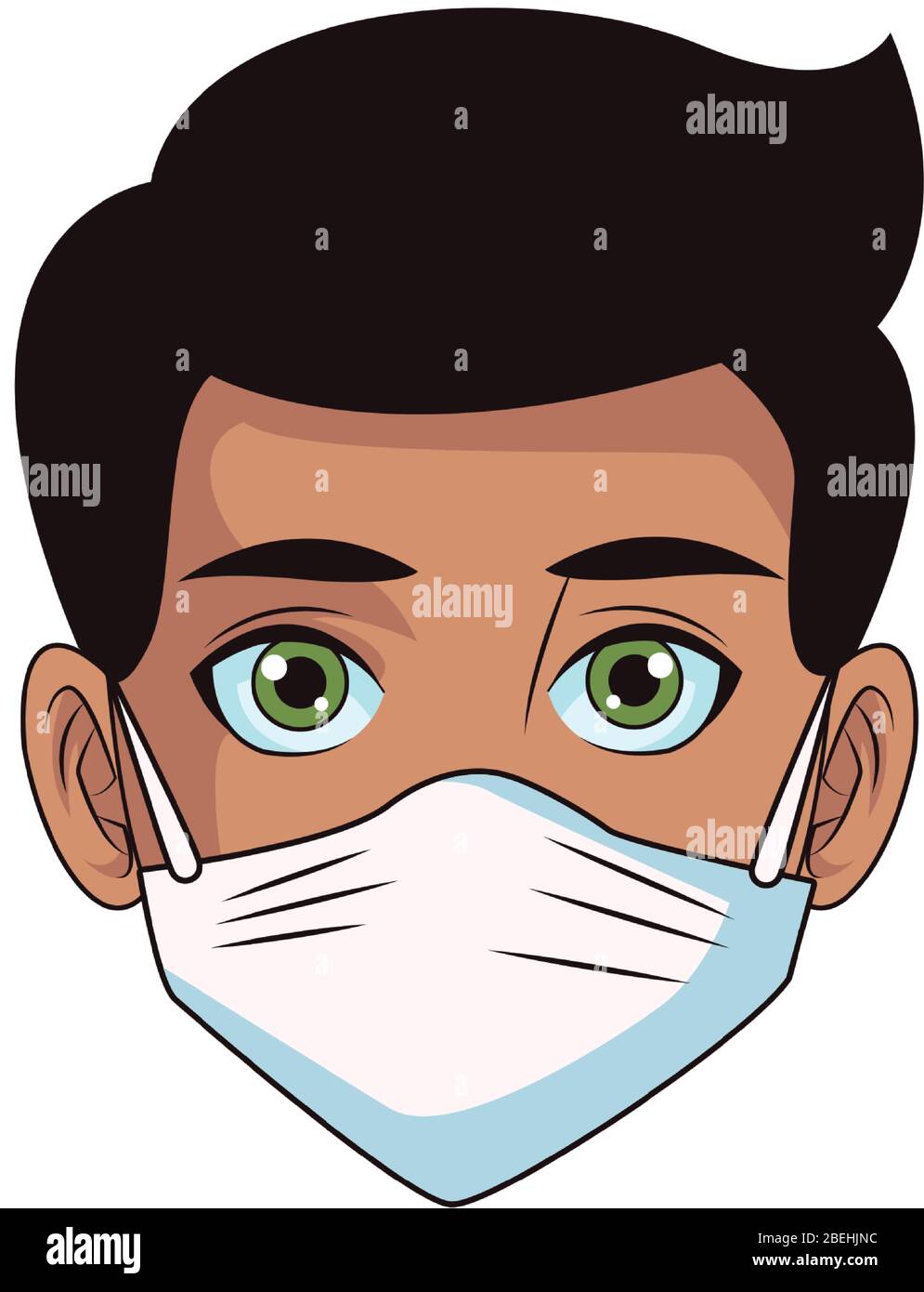 man using face mask head character Stock Vector Image & Art - Alamy