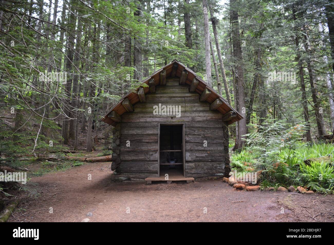 Cabin at Longmire, Mt Rainier National Park, Washington State, USA Stock Photo