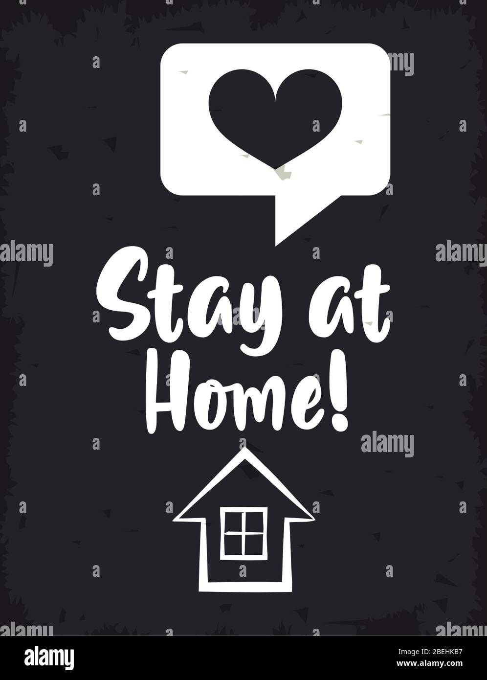 stay at home poster campaign with house and heart Stock Vector Image ...
