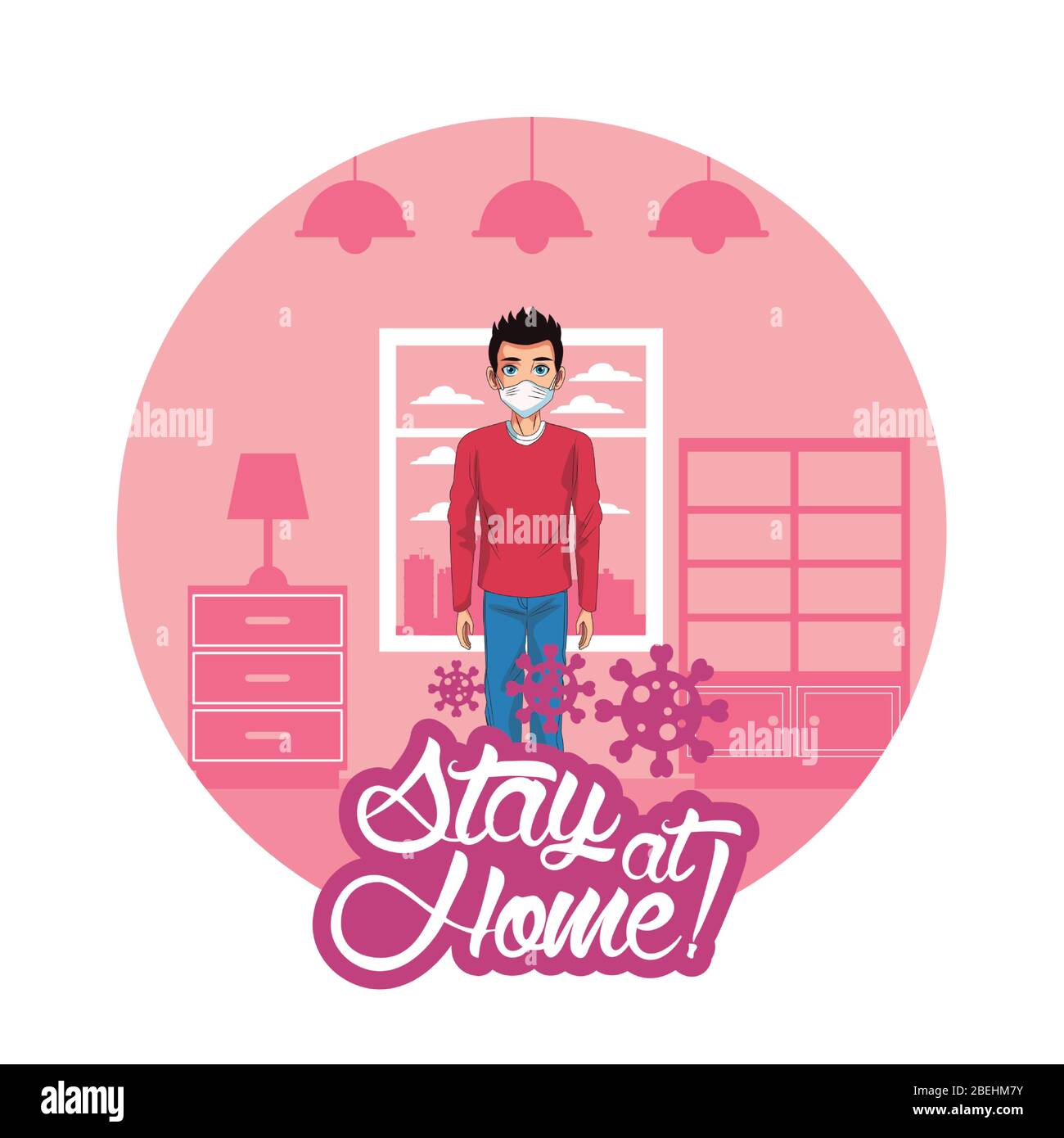 Person in face mask care home Stock Vector Images Alamy