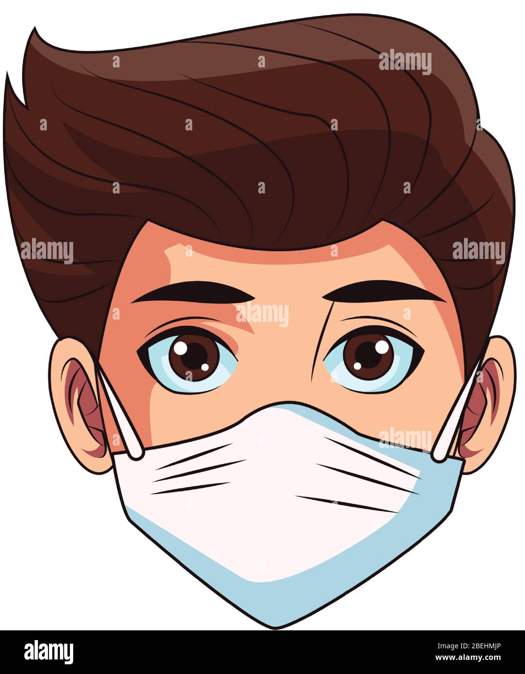 man using face mask head character Stock Vector Image & Art - Alamy