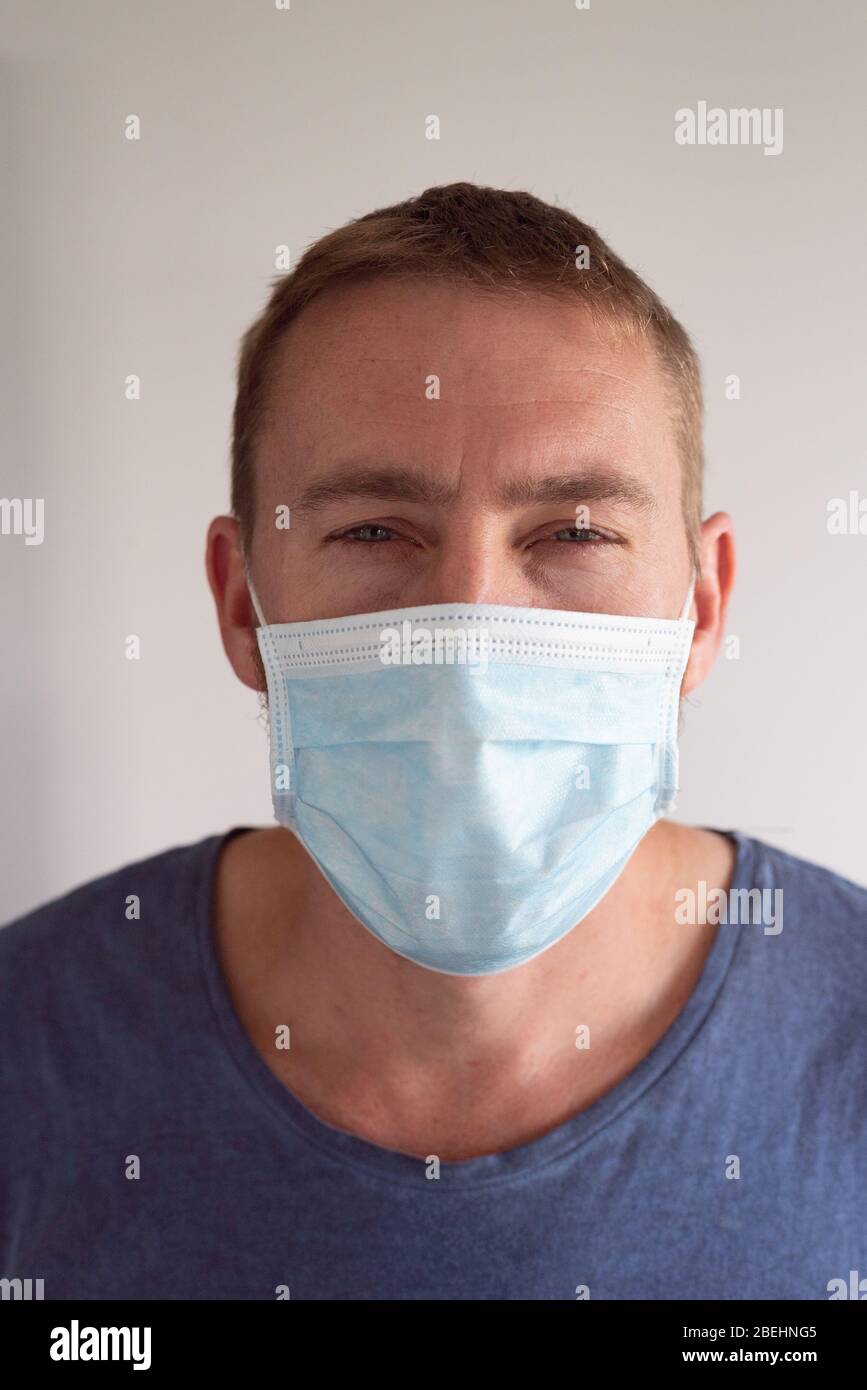 Man wearing face mask during the Covid19 Pandemic Stock Photo Alamy