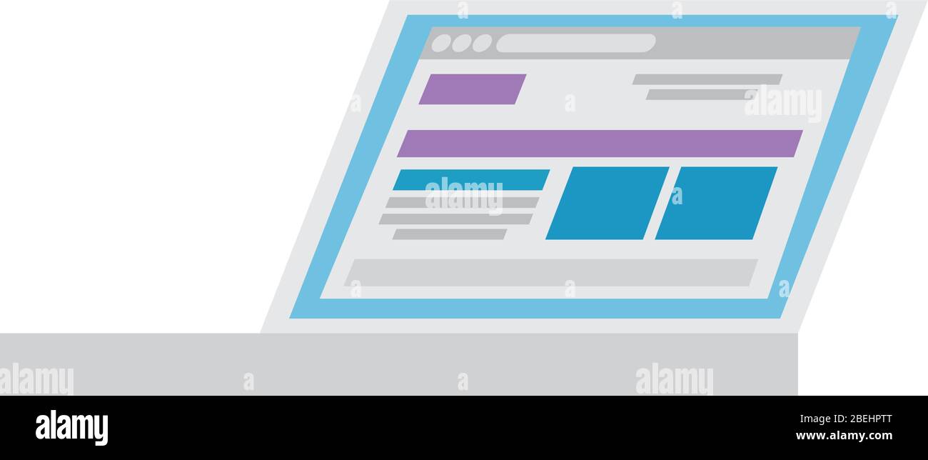 laptop computer with web page isolated icon Stock Vector Image & Art ...