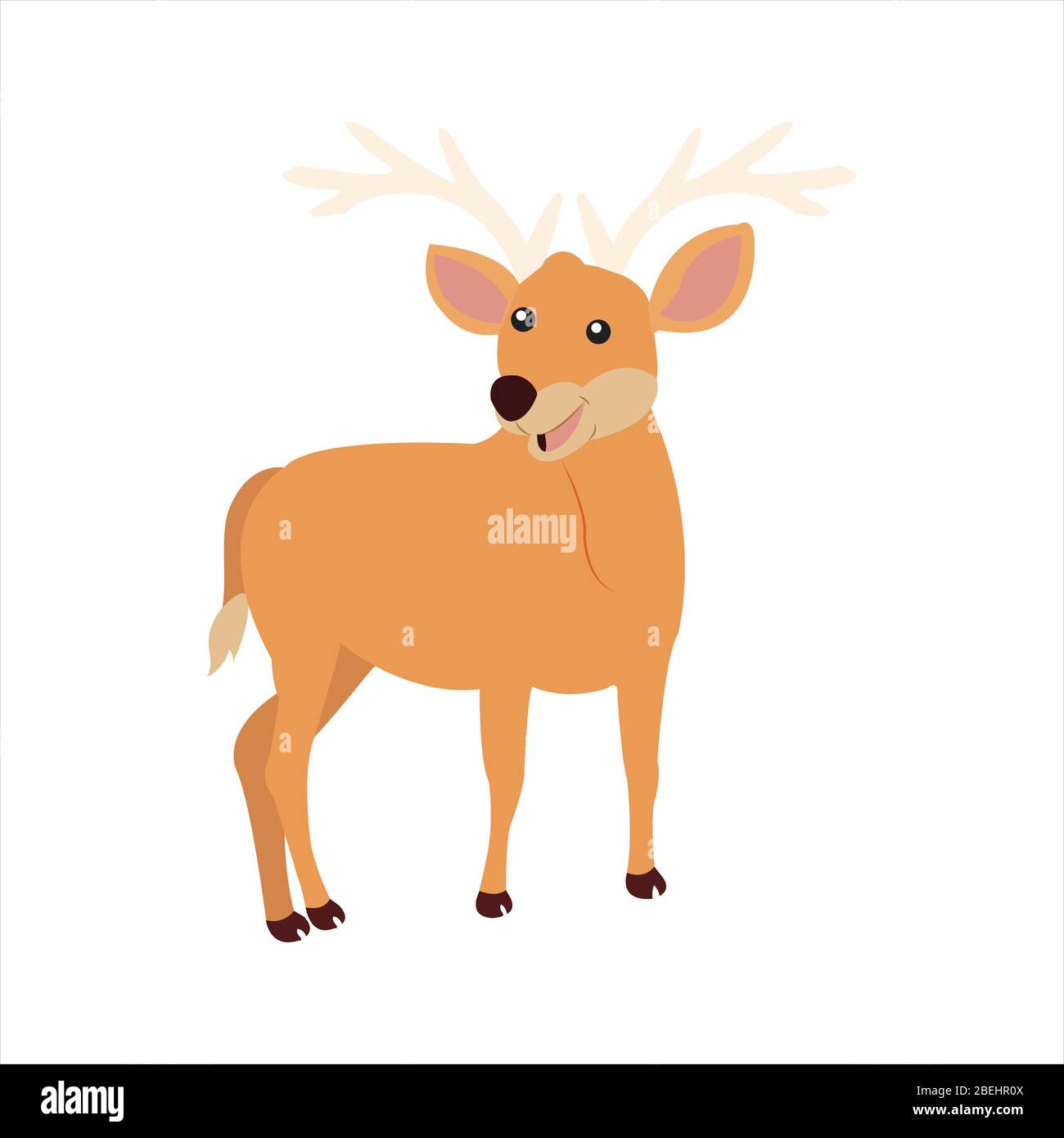 Christmas animal cartoon deer clip art illustration Stock Vector