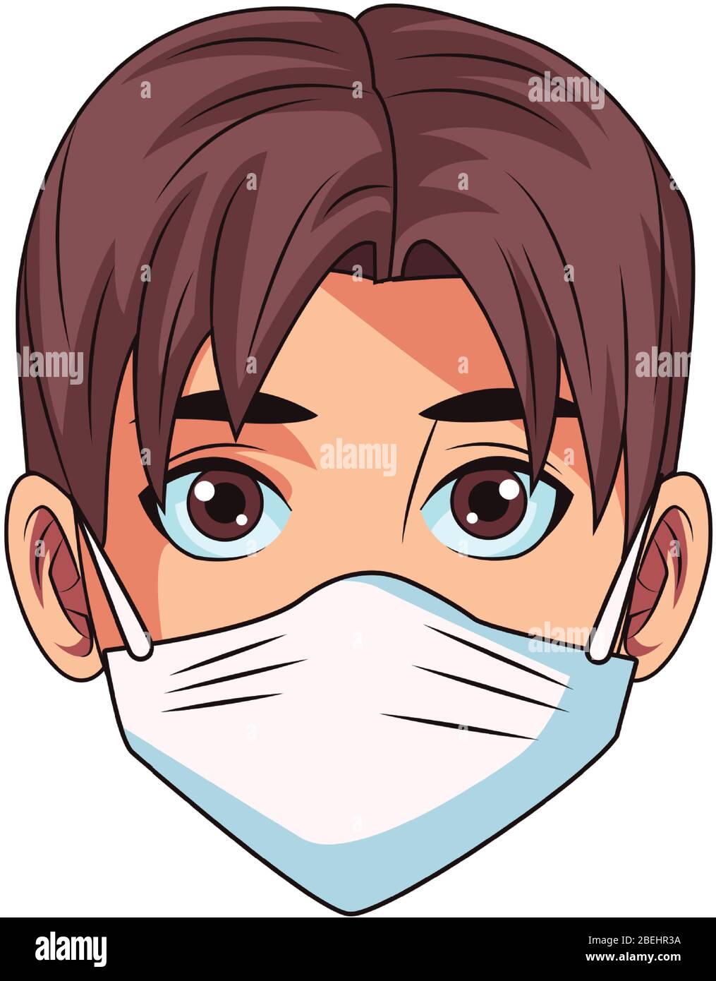 man using face mask head character Stock Vector Image & Art - Alamy