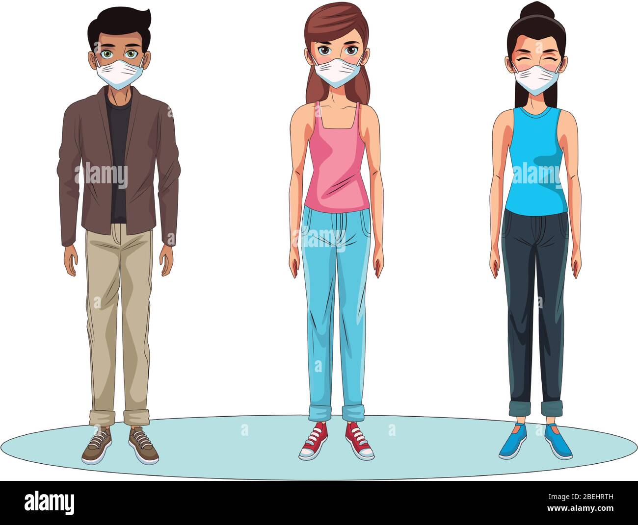 people using face masks characters Stock Vector Image & Art - Alamy