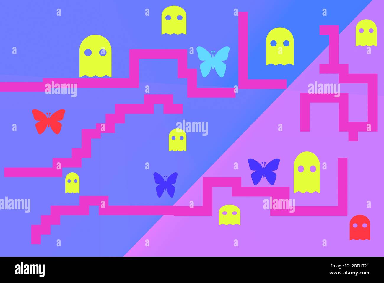 Colorful themed retro styled background Stock Photo