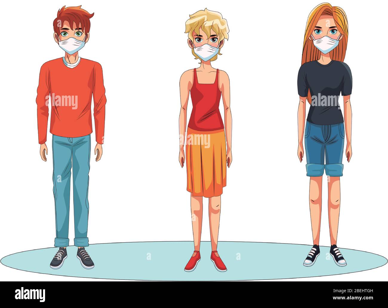 people using face masks characters Stock Vector Image & Art - Alamy