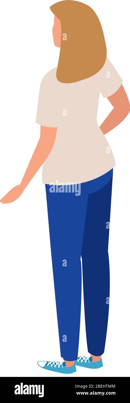 Back beautiful woman avatar hi-res stock photography and images - Alamy
