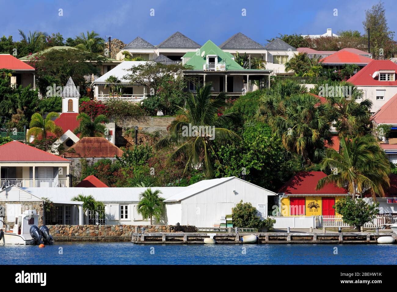 Gustavia Harbor,St. Barts,Caribbean Stock Photo