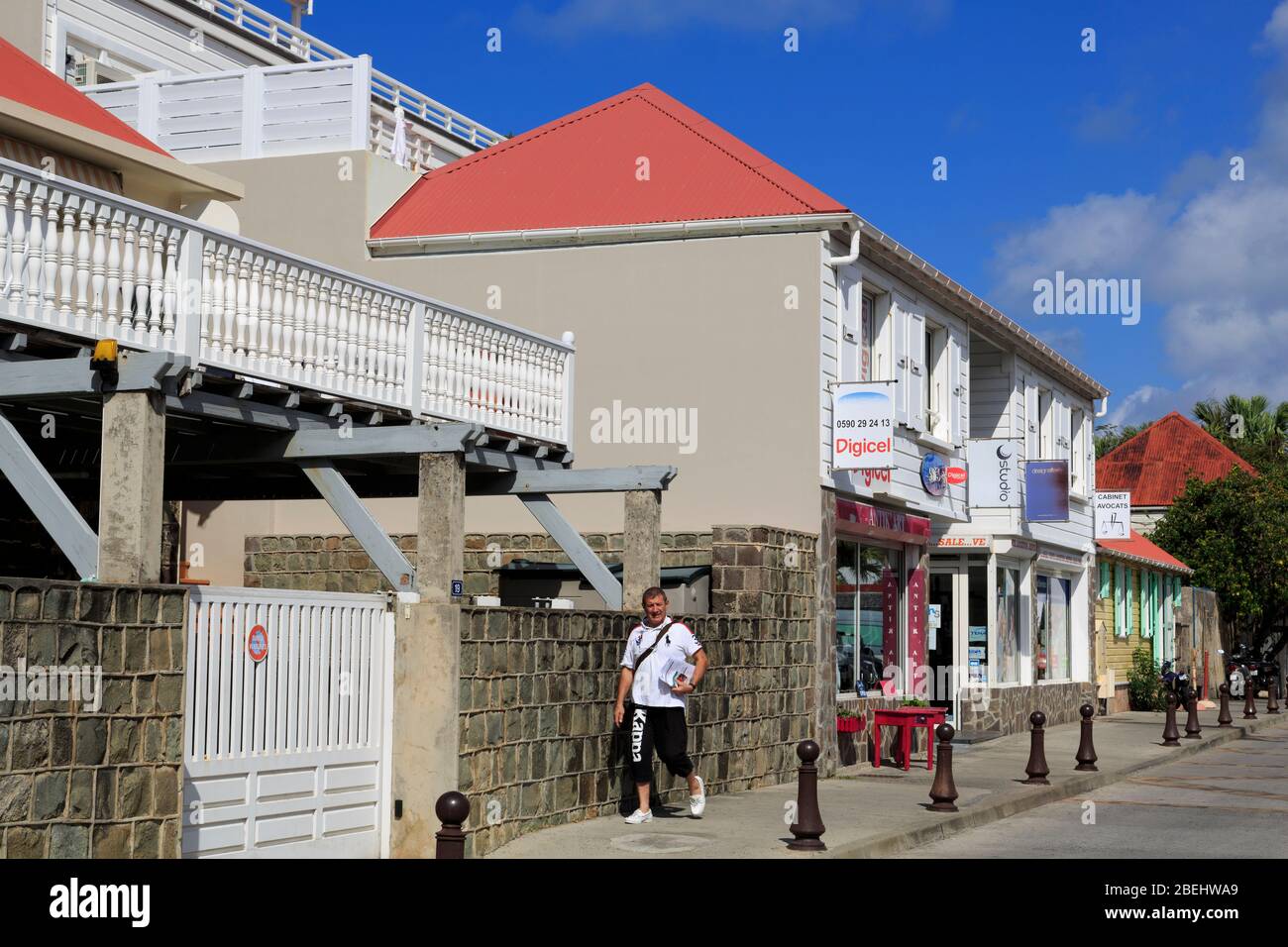 Rue Jeanne d'Arc in Gustavia,Saint Barts,Caribbean Stock Photo