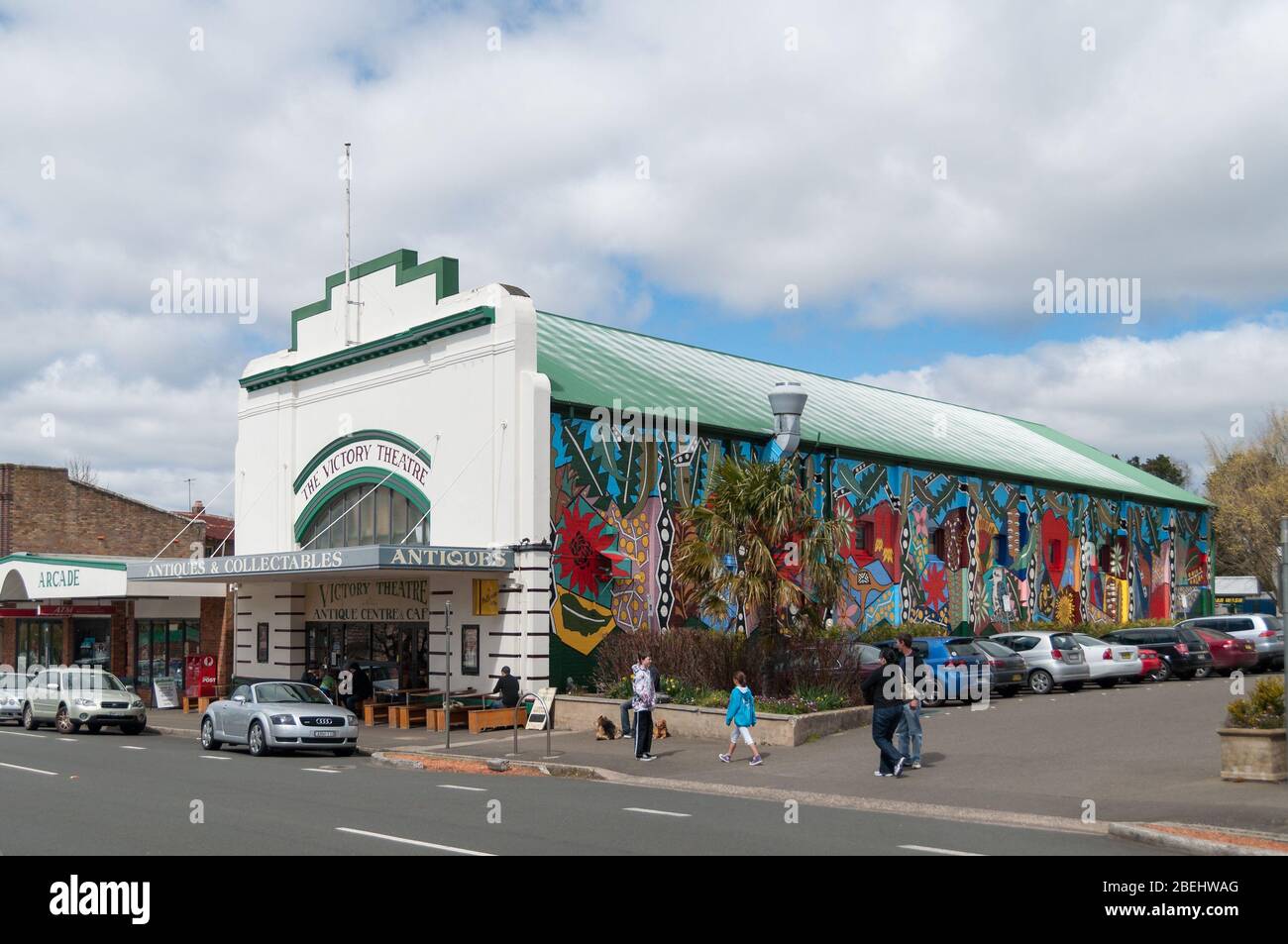 Blackheath, Australia - September, 2011: The Victory Theatre building with modern graffiti art on the wall in Blackheath, Blue Mountains in Australia Stock Photo