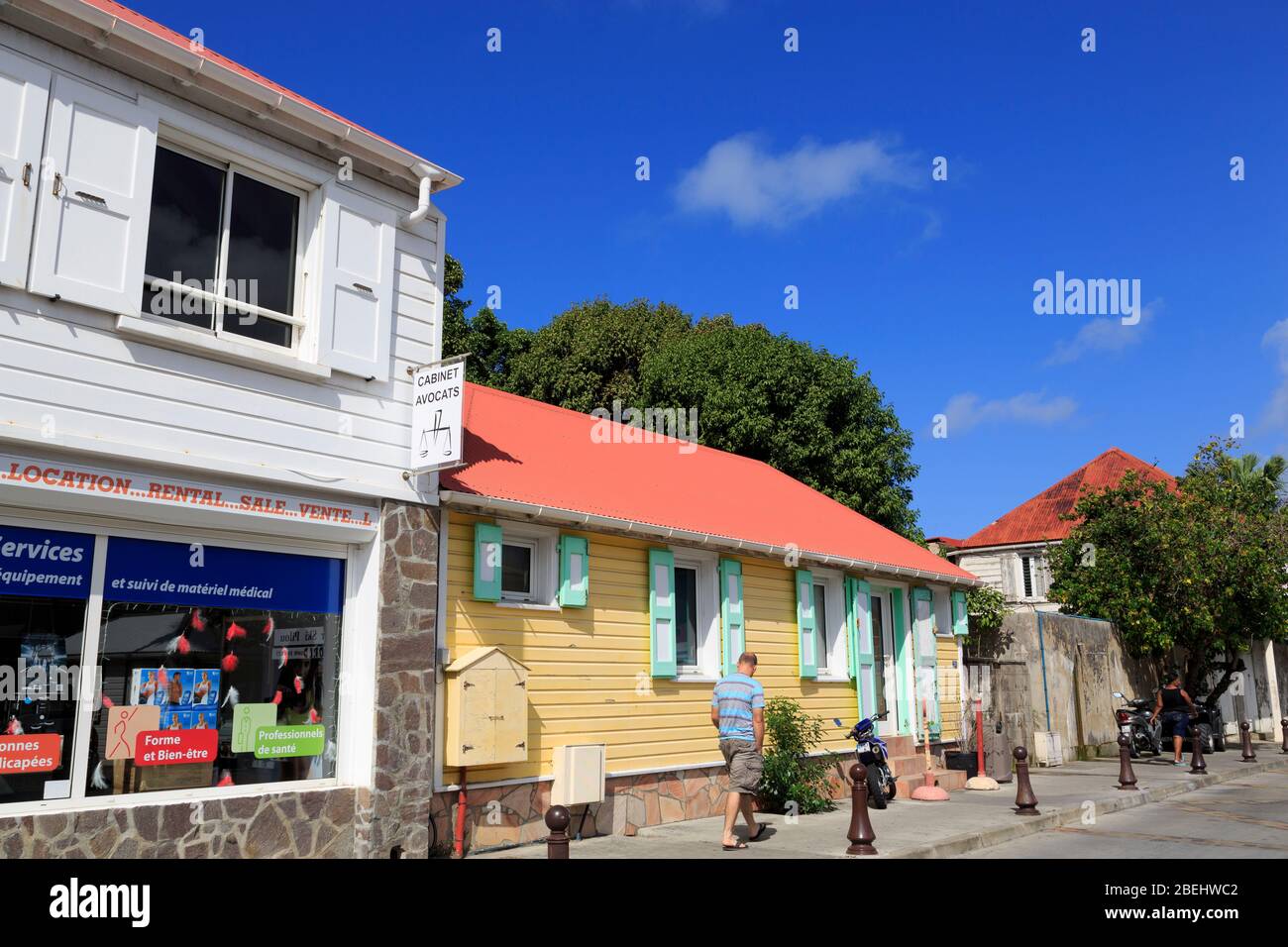 Rue Jeanne d'Arc in Gustavia,Saint Barts,Caribbean Stock Photo