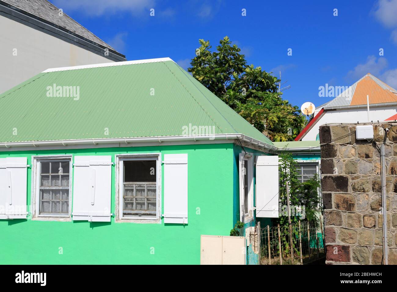 Augustin-Cagan Street,Gustavia,Saint Barts,Caribbean Stock Photo