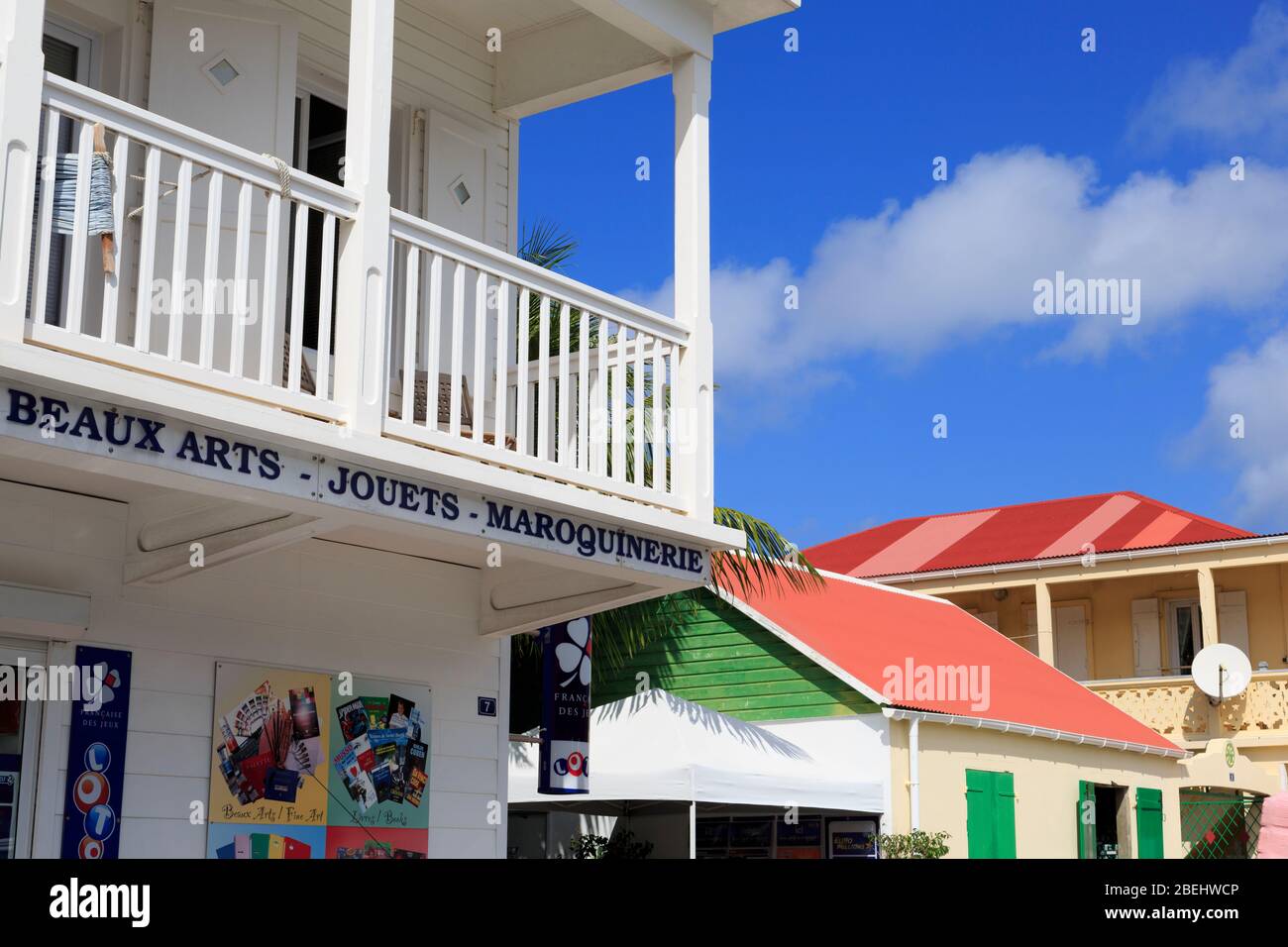 Rue des Quais,Gustavia,Saint Barts,Caribbean Stock Photo