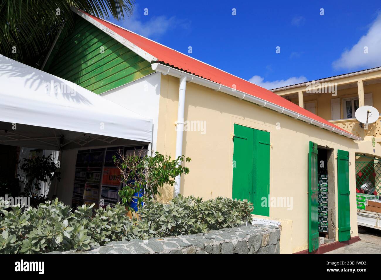 Rue des Quais,Gustavia,Saint Barts,Caribbean Stock Photo