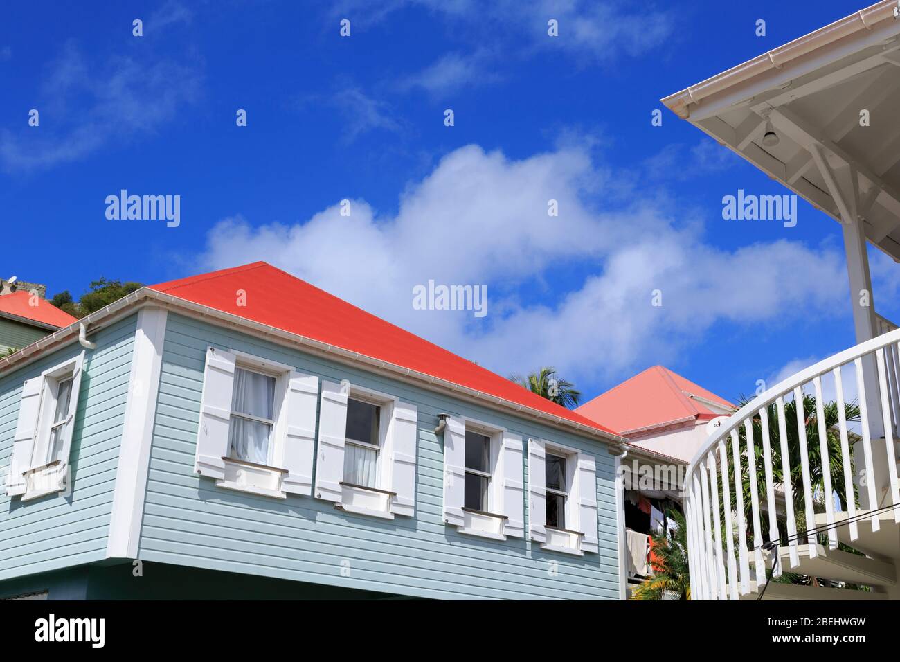 House on Saint Thomas Street,Gustavia,Saint Barts,Caribbean Stock Photo