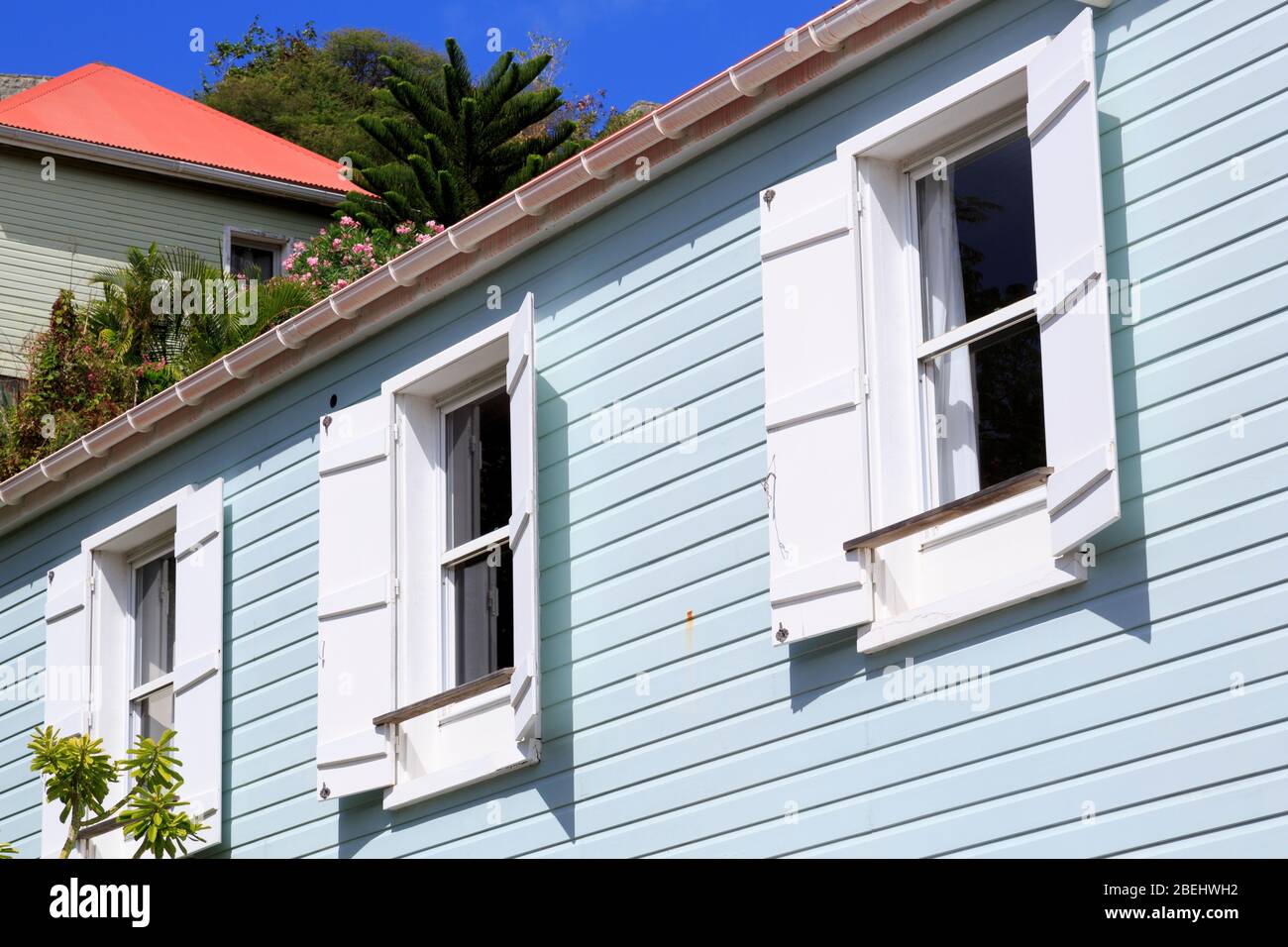 House on Saint Thomas Street,Gustavia,Saint Barts,Caribbean Stock Photo