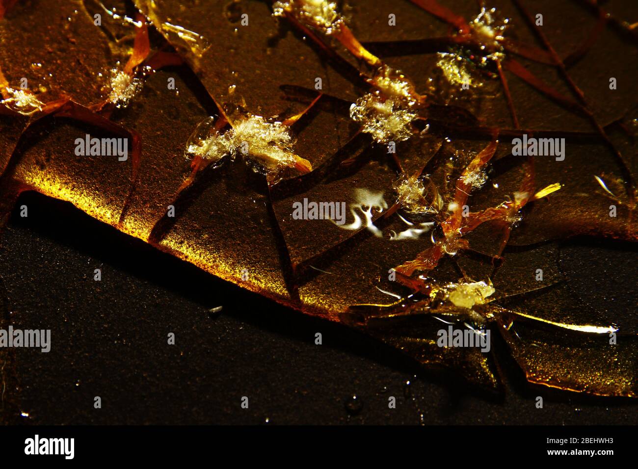 Cracked the caramelized sugar Stock Photo