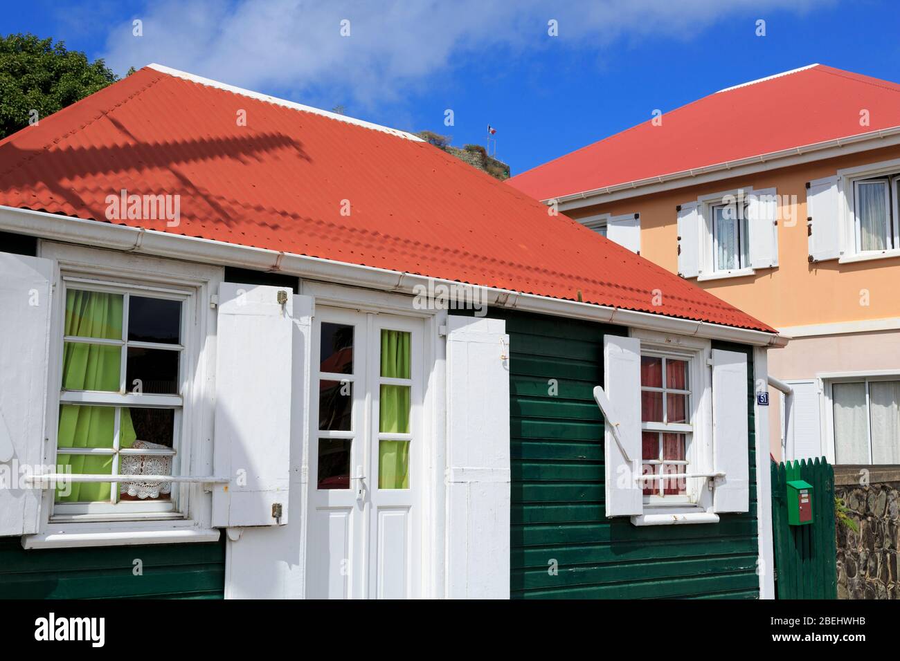 House on Bruyn Street,Gustavia,Saint Barts,Caribbean Stock Photo
