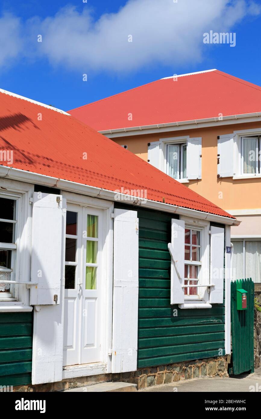 House on Bruyn Street,Gustavia,Saint Barts,Caribbean Stock Photo