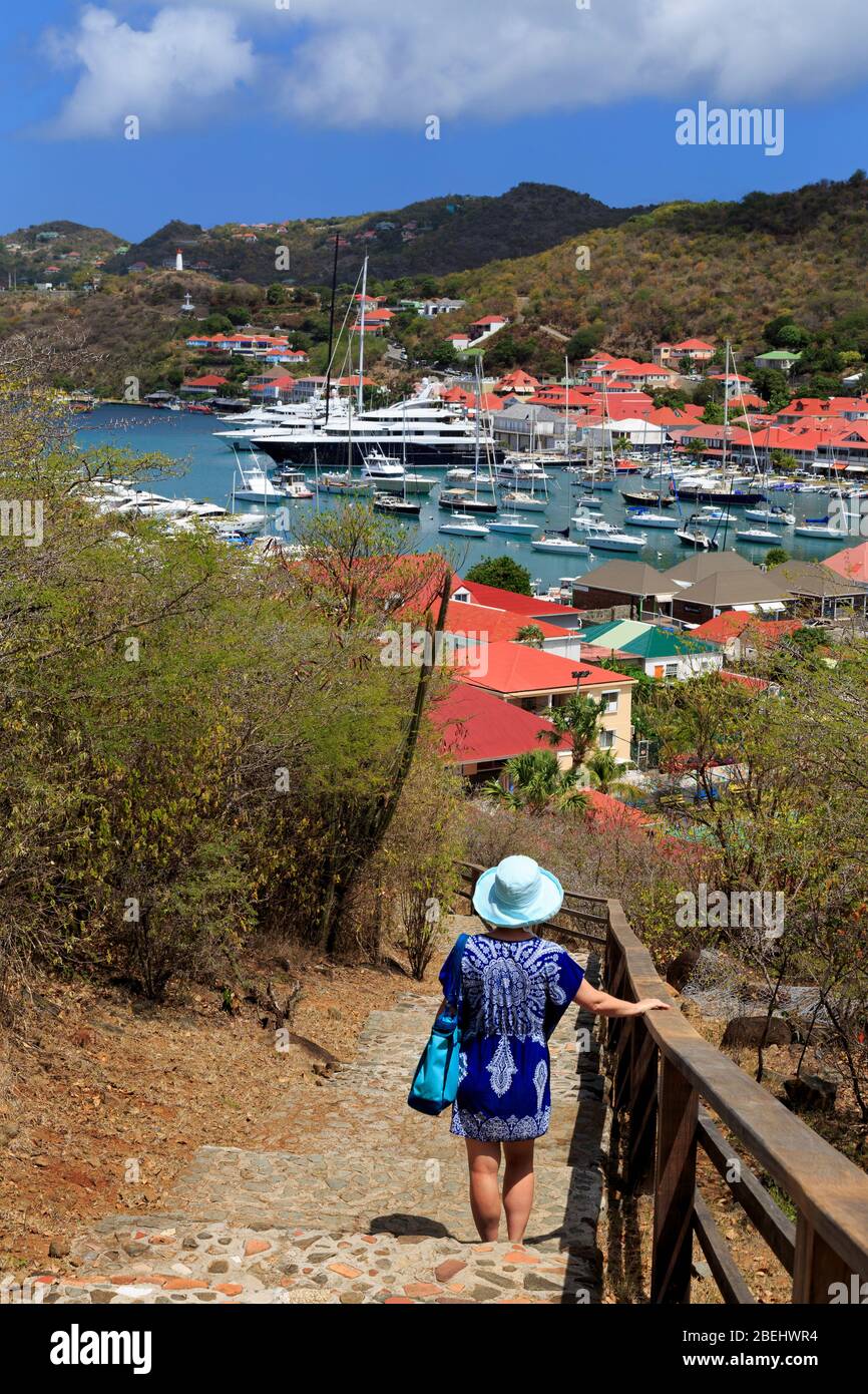 Trail to Fort Carl,Gustavia,Saint Barts,Caribbean Stock Photo