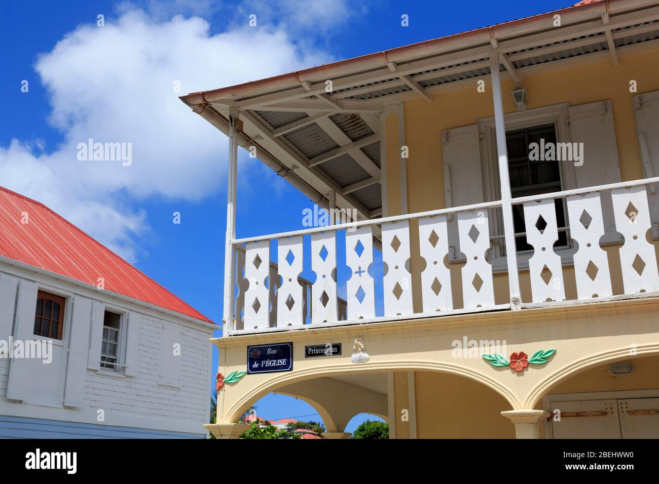 Church Street,Gustavia,Saint Barts,Caribbean Stock Photo