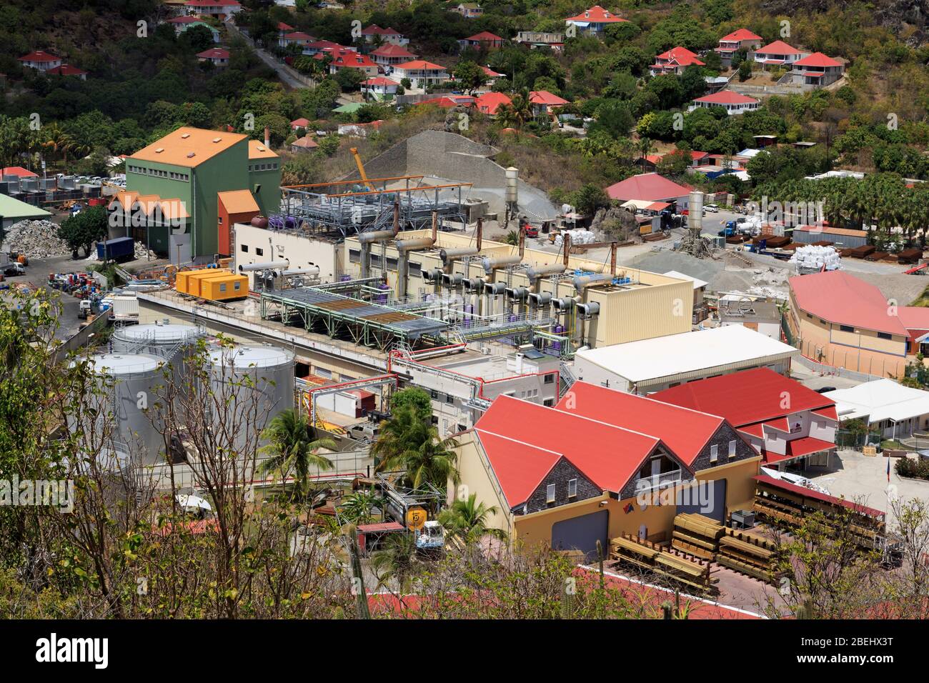 Recycling Plant in Gustavia,Saint Barts,Caribbean Stock Photo