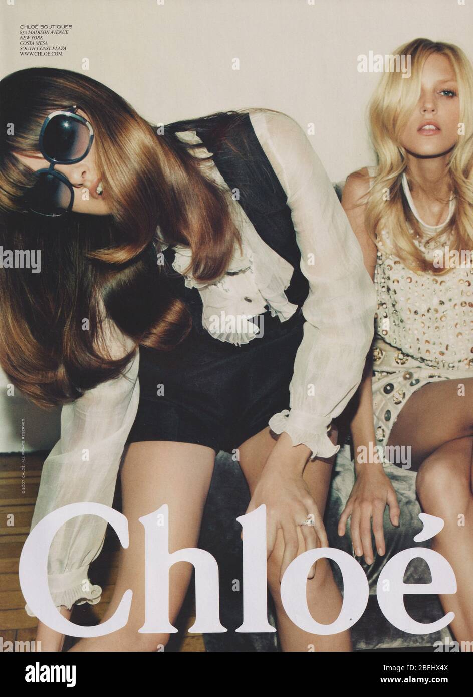 poster advertising Chloe fashion house in paper magazine from 2007 year,  advertisement, creative Chloe advert from 2000s Stock Photo - Alamy