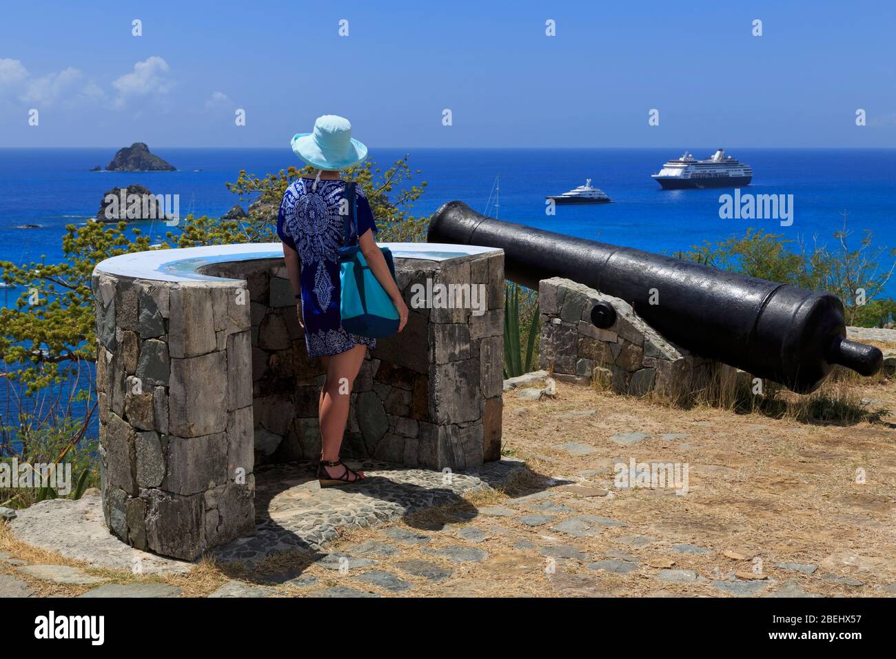 Cannon in Gustavia,Saint Barts,Caribbean Stock Photo