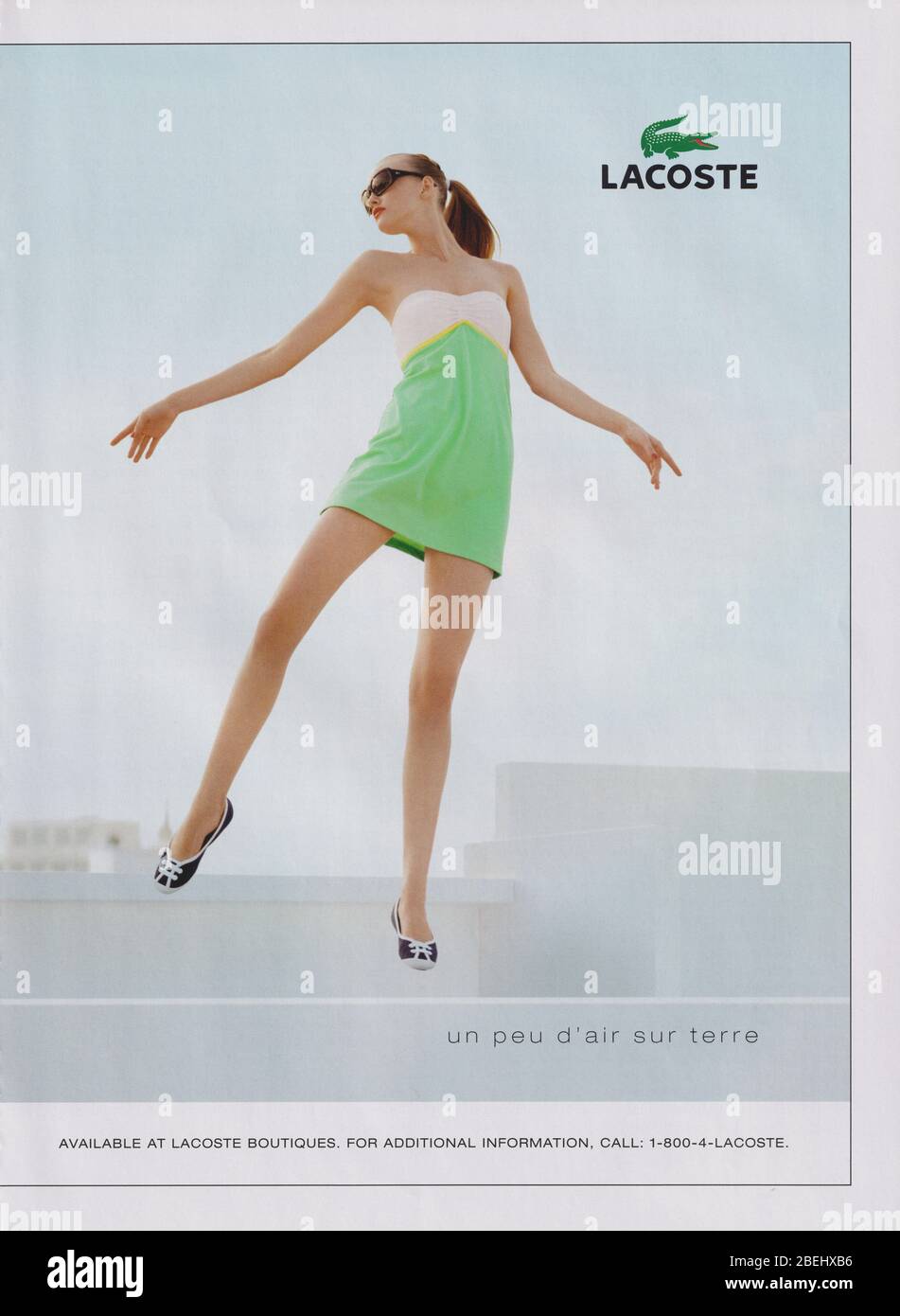 poster advertising Lacoste fashion house in paper magazine from 2007 year,  advertisement, creative Lacoste advert from 2000s Stock Photo - Alamy