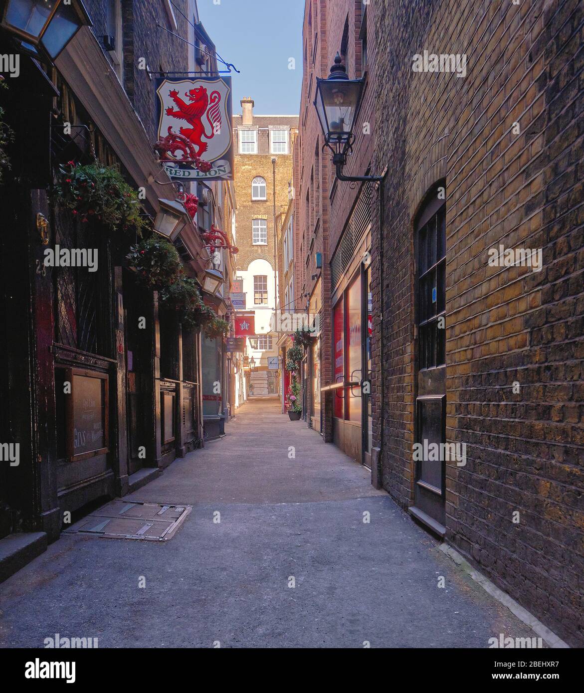 Crown Passage of Pall Mall in the WestEnd. Empty London Streets. Stock Photo