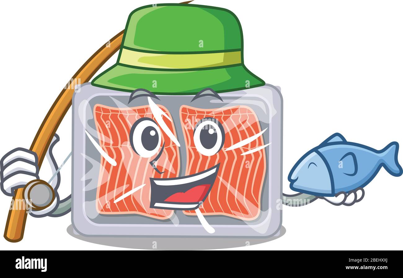 Cartoon design concept of frozen salmon while fishing Stock Vector Image &  Art - Alamy