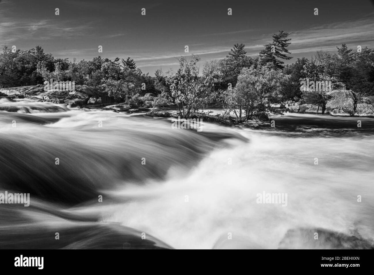 Algonquin Highlands County Cottage Country Vistas Waterfalls and Flora Fauna Ontario Canada Stock Photo