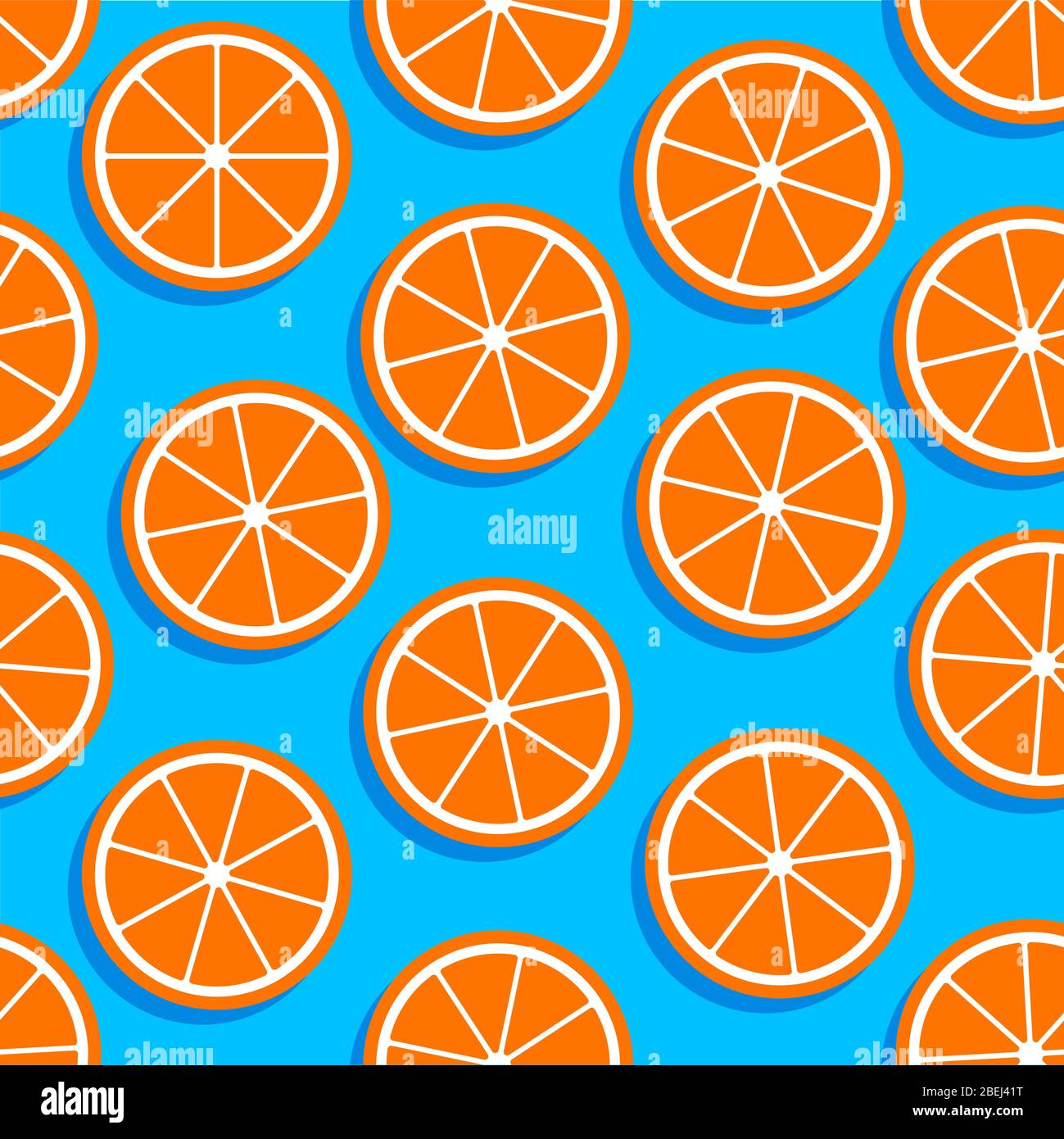 Seamless pattern with orange slices. Summer fruit background. Vector ...
