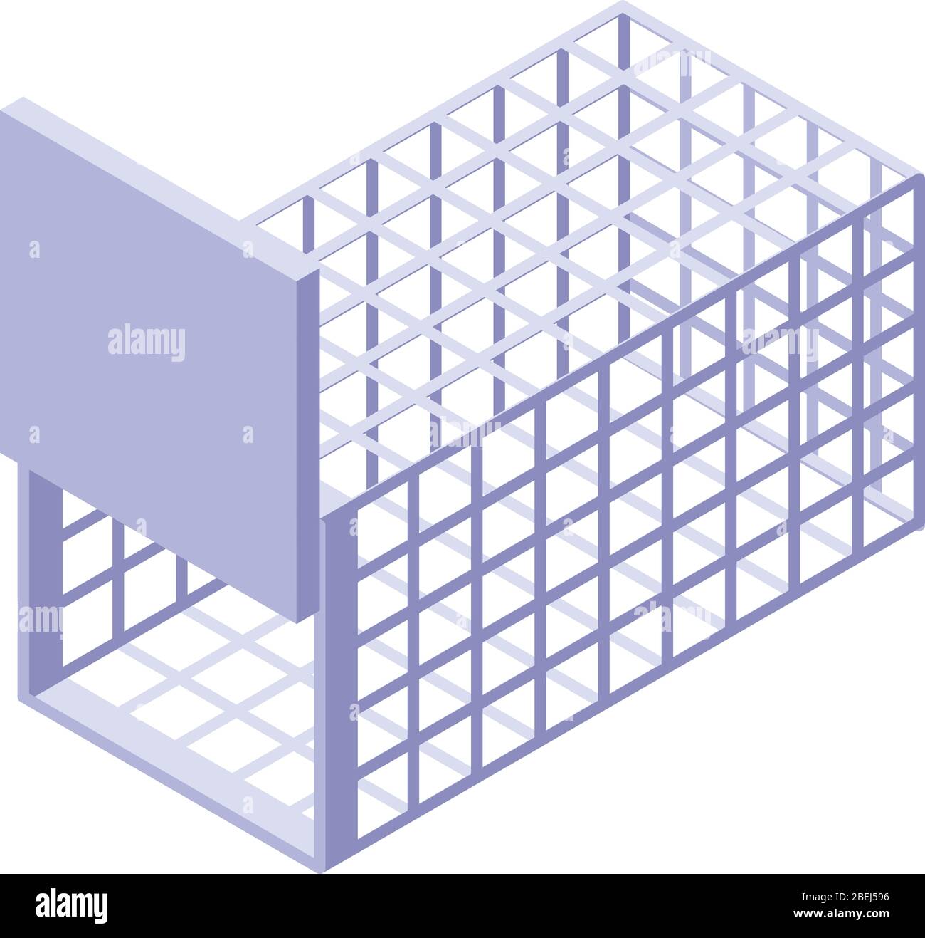 Trap cage icon, isometric style Stock Vector