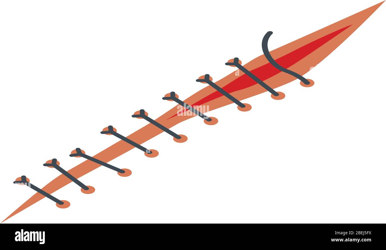 Cut suture icon, isometric style Stock Vector