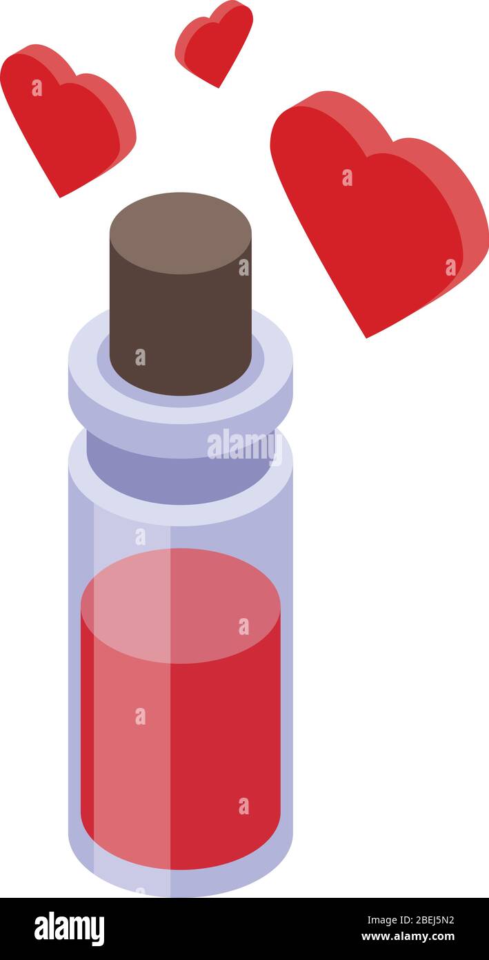 Wizard red potion icon, isometric style Stock Vector