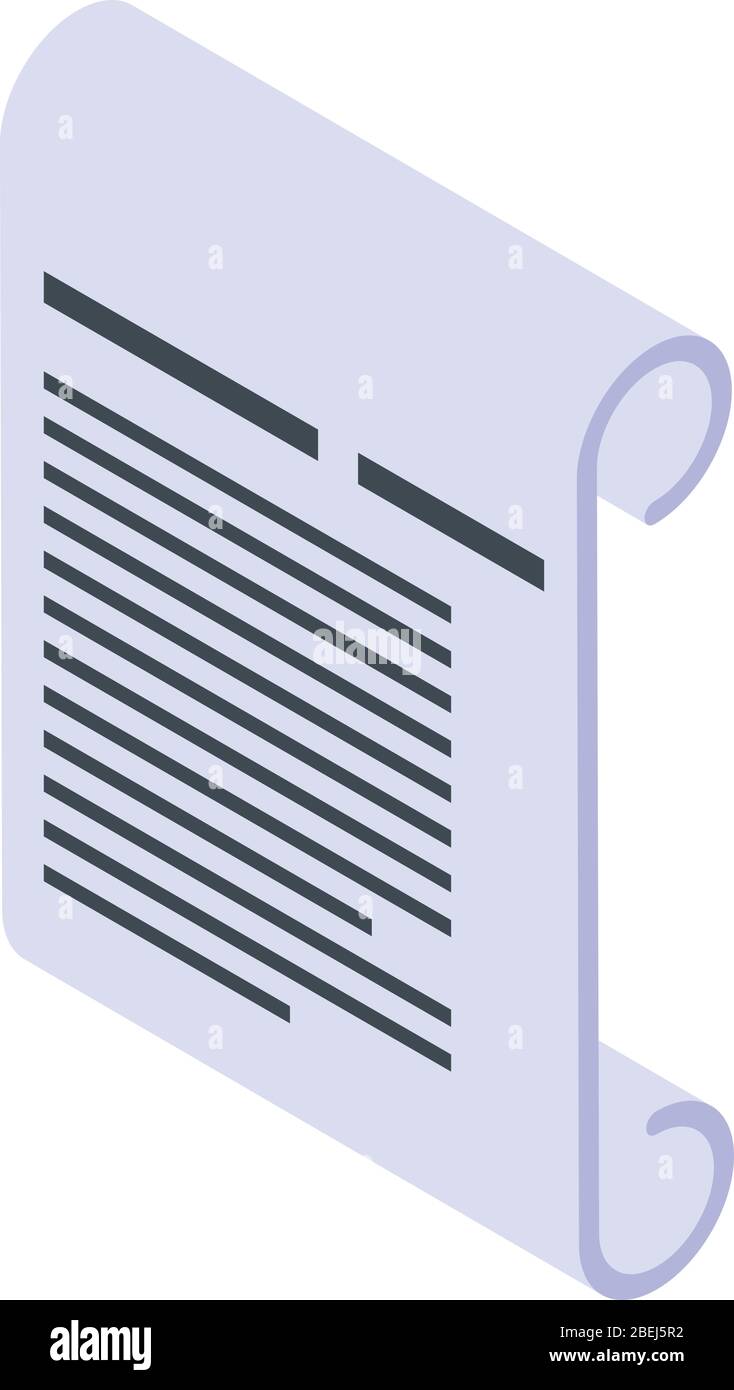 Magic papyrus icon, isometric style Stock Vector