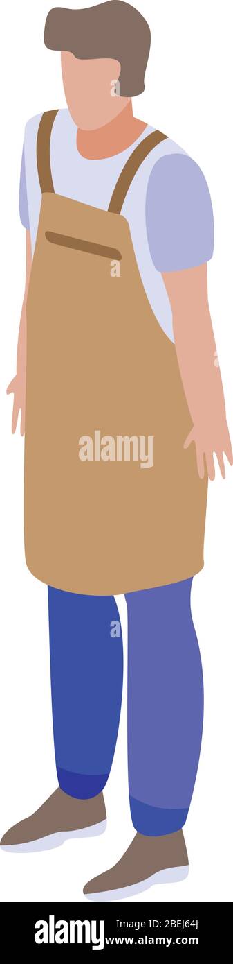Bar barista man icon, isometric style Stock Vector