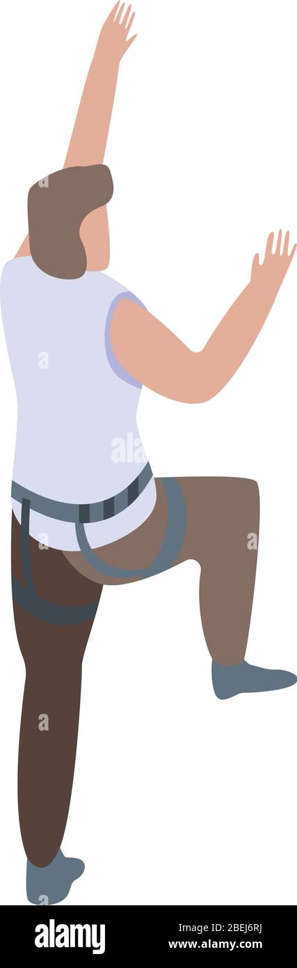 Indoor man climbing icon, isometric style Stock Vector