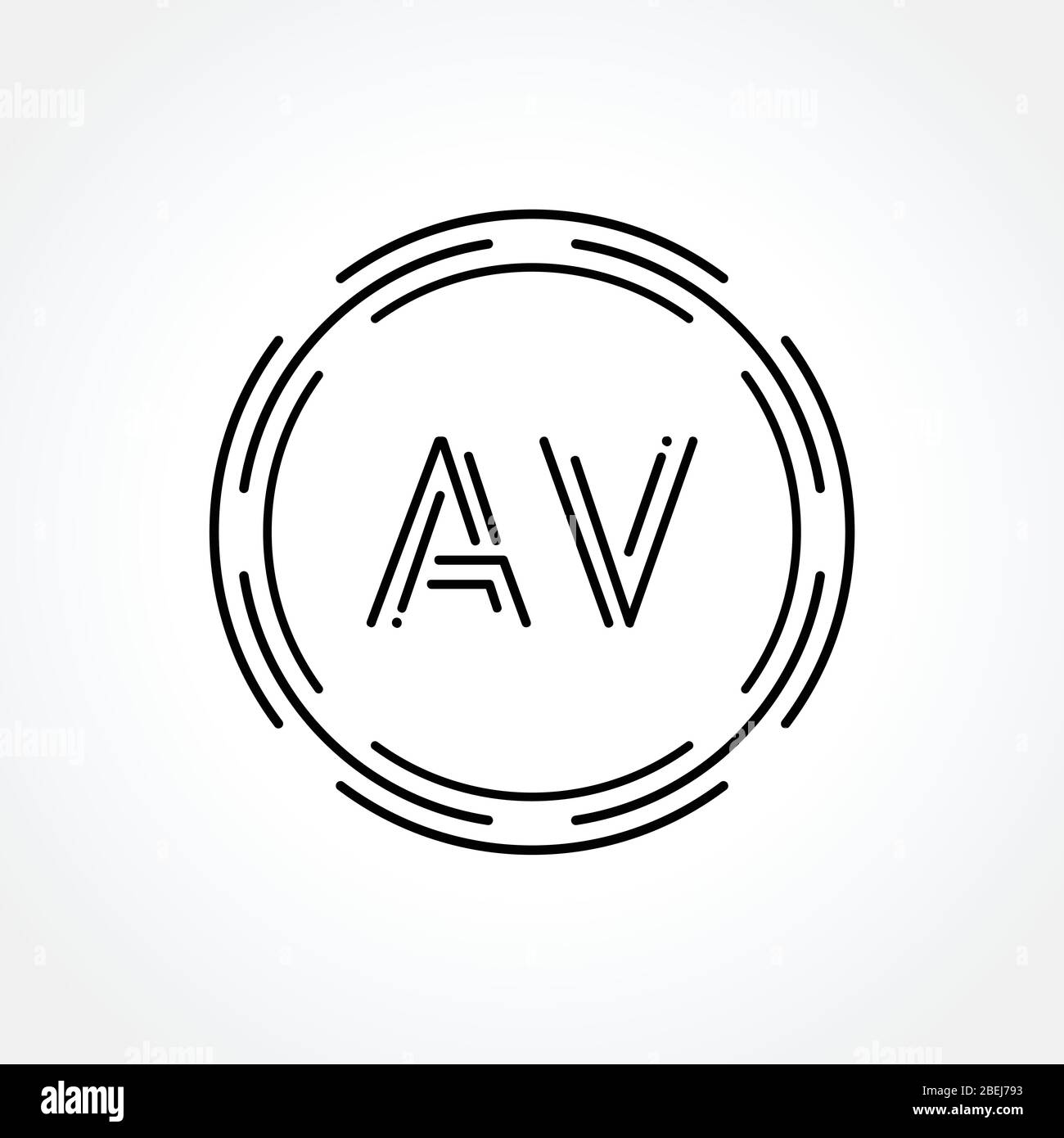 Initial AV Logo Creative Typography Vector Template. Digital Abstract Letter AV Logo Design Stock Vector