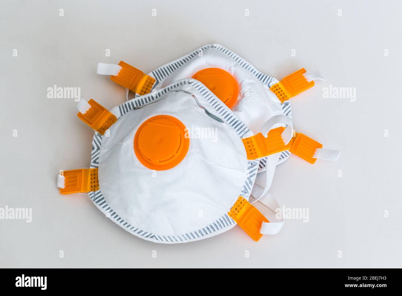 Protective respire face mask against the virus, coronavirus epidemics. Prevention of the risk of biological contamination. Stock Photo