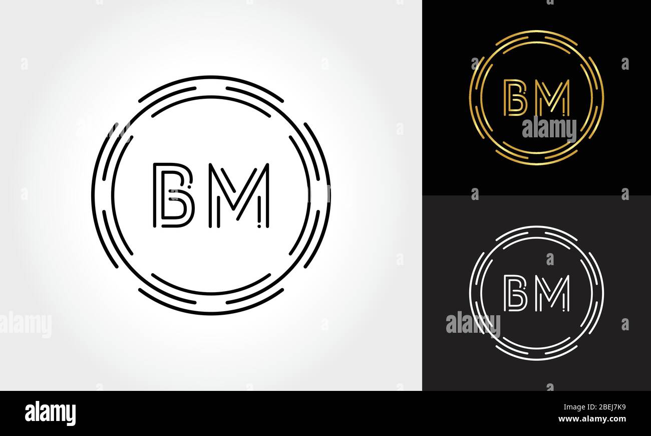 Initial Letter BM Logo Creative Typography Vector Template. Digital Abstract Letter BM Logo Design Stock Vector