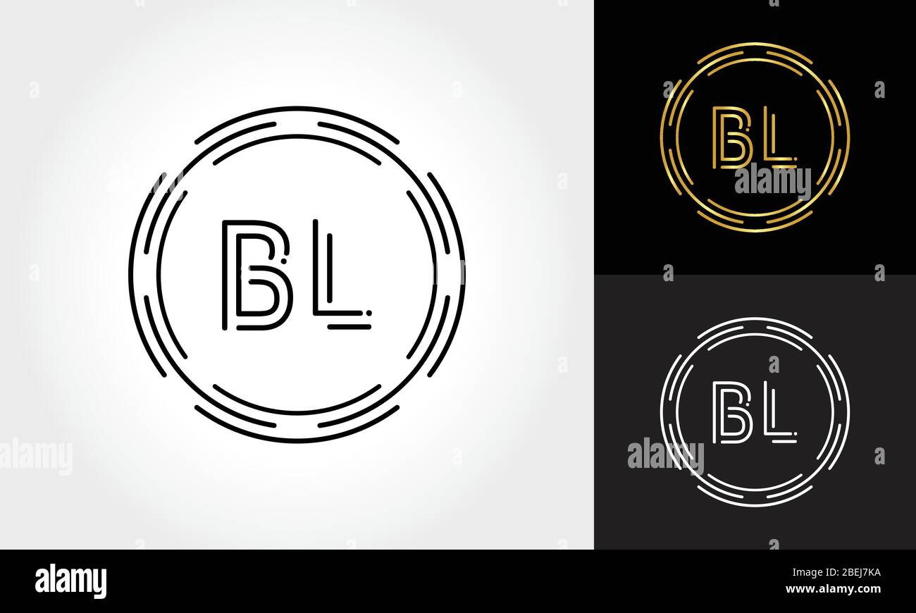 Initial Letter BL Logo Creative Typography Vector Template. Digital Abstract Letter BL Logo Design Stock Vector