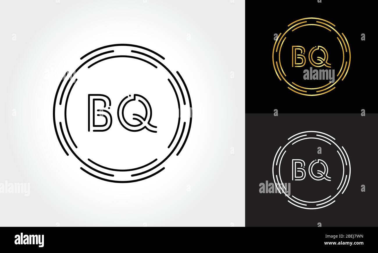 Initial Letter BQ Logo Creative Typography Vector Template. Digital ...