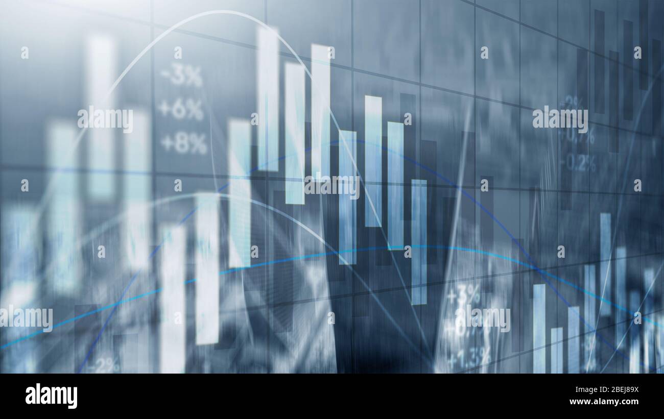 The stock market on the background of office buildings. Trading Wallpaper  Stock Photo - Alamy