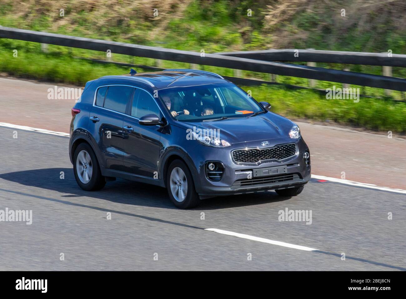 2020 Kia Sportage With No Front Number Plate Vehicular Traffic Moving Vehicles Driving Vehicle On Uk Roads Motors Motoring On The M6 Motorway Highway Stock Photo Alamy